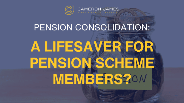 A jar of coins with the words "pension consolidation: a lifesaver for pension scheme members?" written on it.