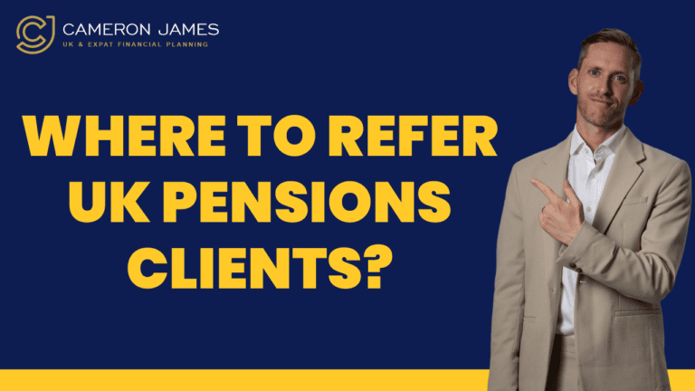 Dominic James Murray next to the words, "Where to refer UK Pensions Clients?"